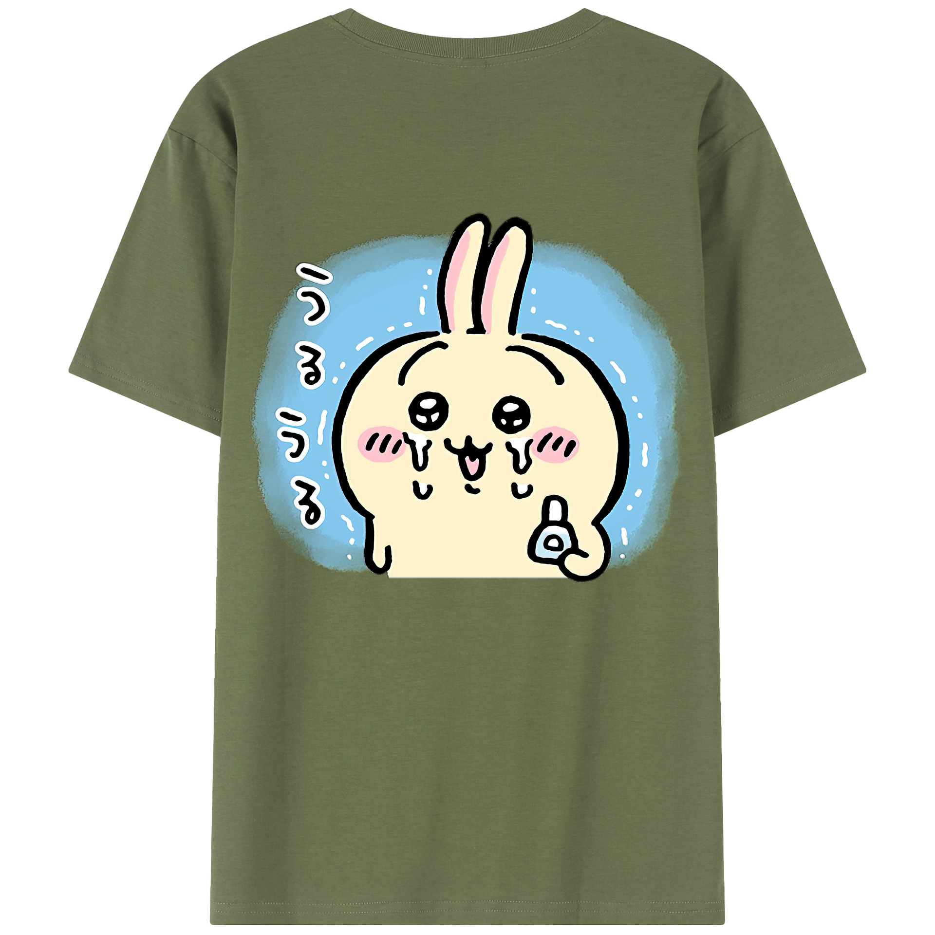 （画像用） ちいかわ うさぎ Chii-kawa usagi 綿100％半袖Tシャツ（背面プリント）